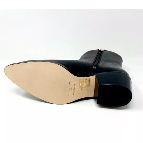 New Thursday Boot Co Country Black Leather Western Block Heel Boots sz 8.5 - Picture 4 of 11